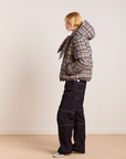Damson Madder Pearl Hooded Puffer - Multi Check