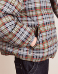 Damson Madder Pearl Hooded Puffer - Multi Check