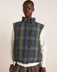 Damson Madder Pearl Hooded Puffer - Navy Check