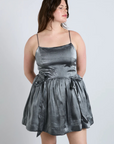 Damson Madder Penelope Mini Dress - Glass Satin