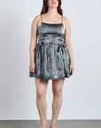 Damson Madder Penelope Mini Dress - Glass Satin