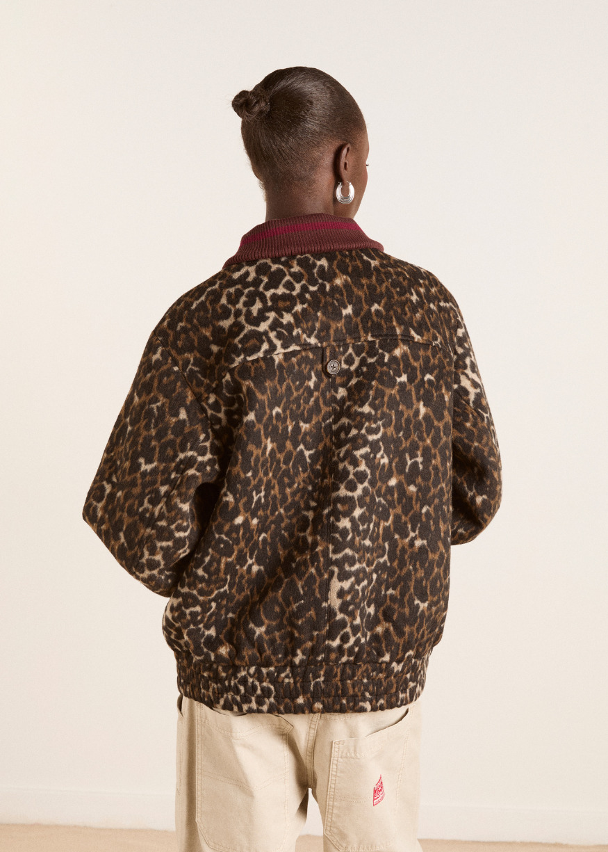 Damson Madder Pixie Bomber Jacket - Leopard