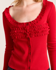 Damson Madder Varsha Cardigan - Cherry Red