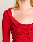 Damson Madder Varsha Cardigan - Cherry Red