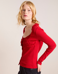 Damson Madder Varsha Cardigan - Cherry Red