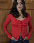Damson Madder Varsha Cardigan - Cherry Red