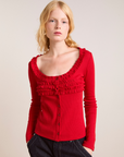 Damson Madder Varsha Cardigan - Cherry Red