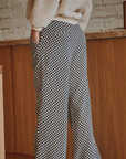 Emile et Ida Black and White Checkerboard Velvet Trousers
