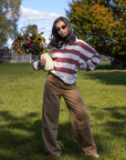 Emile et Ida Ecru & Brick Striped Rugby Sweat