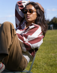 Emile et Ida Ecru & Brick Striped Rugby Sweat