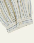 Emile et Ida Ecru Striped Ruffled Blouse