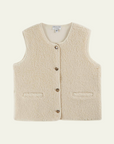 Emile et Ida Sleeveless Sherpa Jacket in Cream