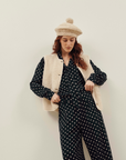 Emile et Ida Sleeveless Sherpa Jacket in Cream