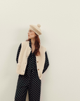 Emile et Ida Sleeveless Sherpa Jacket in Cream