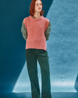 Emile et Ida Very Soft Pink Sleeveless Knotted Sweater