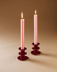 Frilly Candlestick — Small-burgundy