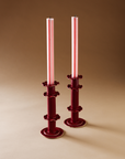 Frilly Candlestick — Tall-burgundy