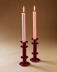 Frilly Candlestick — Tall-burgundy