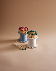 Frilly Ceramic Matchstick Pot in White