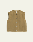 Indi & Cold Boxy Cotton Twill Button Up Vest