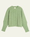 Indi & Cold Cable Knit Jumper in Matcha Green