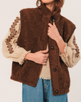 Indi & Cold Chaleco Chocolate Sleeveless Jacket