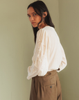 Indi & Cold Romantic Embroidered Blouse, Organic Cotton