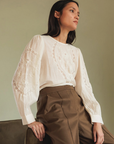 Indi & Cold Romantic Embroidered Blouse, Organic Cotton