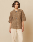 Indi & Cold Short-Sleeve Crochet Shirt