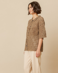 Indi & Cold Short-Sleeve Crochet Shirt