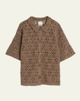 Indi & Cold Short-Sleeve Crochet Shirt