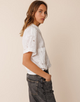 Indi & Cold Short-Sleeved Embroidered Shirt