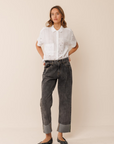 Indi & Cold Short-Sleeved Embroidered Shirt