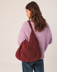 Indi & Cold Suede Leather Tote Bag - Garnet