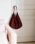 Indi & Cold Suede Leather Tote Bag - Garnet