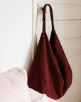 Indi & Cold Suede Leather Tote Bag - Garnet