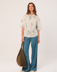 Indi & Cold Suede Leather Tote Bag - Khaki