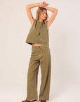 Indi & Cold Wide-Leg Cotton Twill Trousers