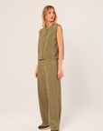 Indi & Cold Wide-Leg Cotton Twill Trousers