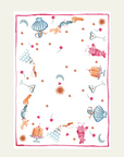 Lobster & Martini Illustrated Linen Tablecloth