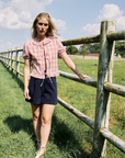Maison Anana Aida Red Check Blouse