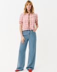 Maison Anana Aida Red Check Blouse