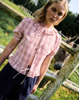Maison Anana Aida Red Check Blouse