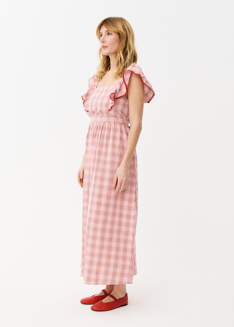 Maison Anana Ambre Red Check Dress