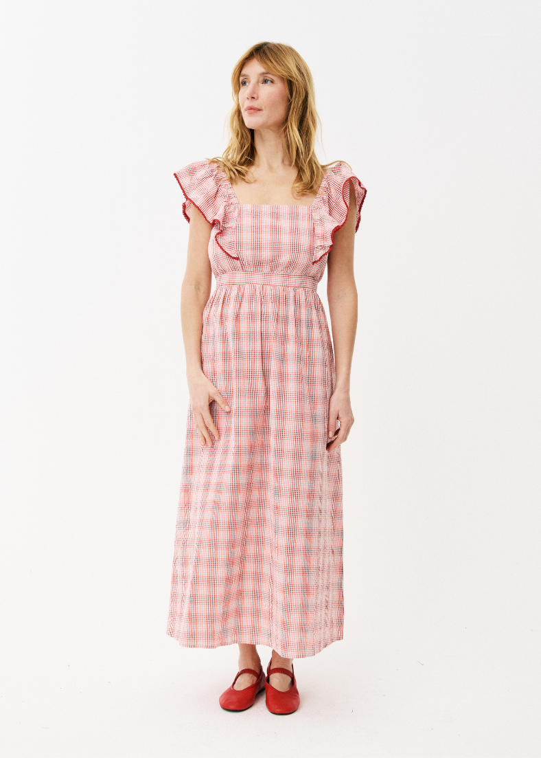 Maison Anana Ambre Red Check Dress