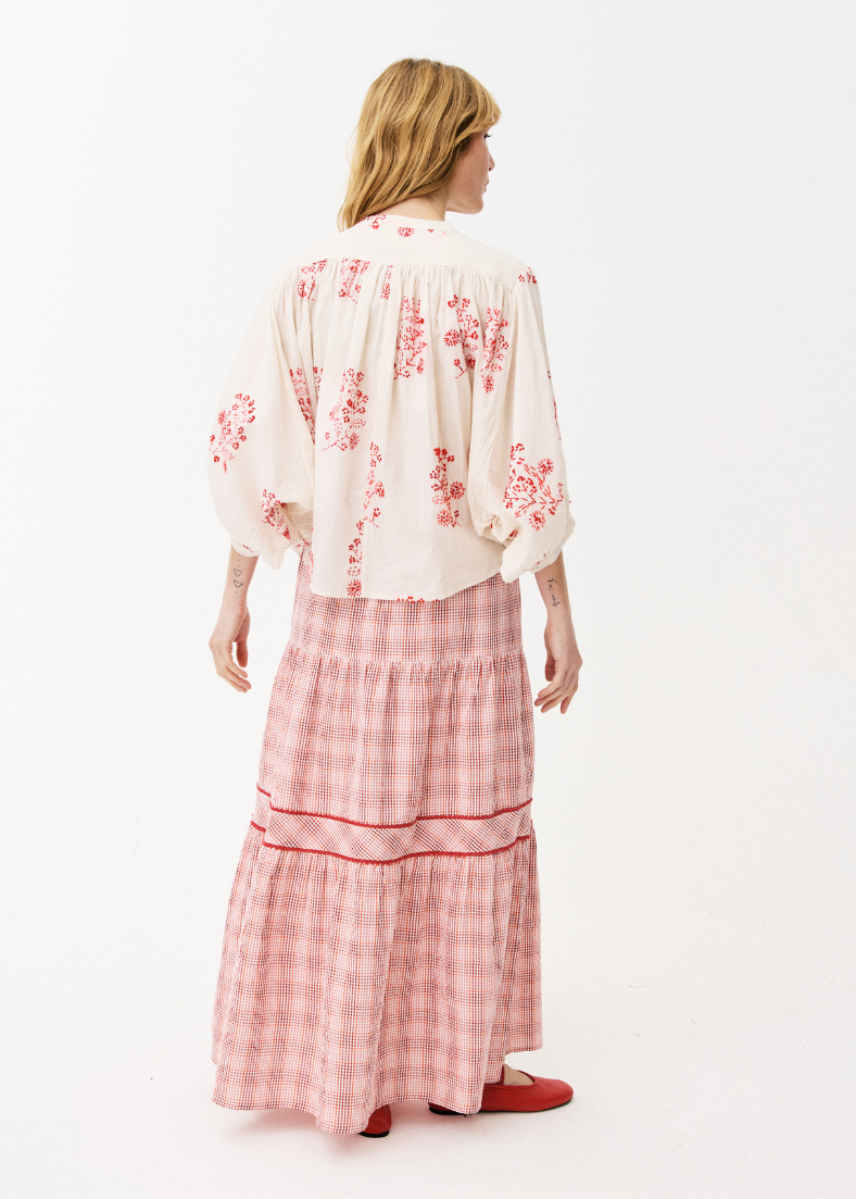 Maison Anana Dicky Red Check Skirt