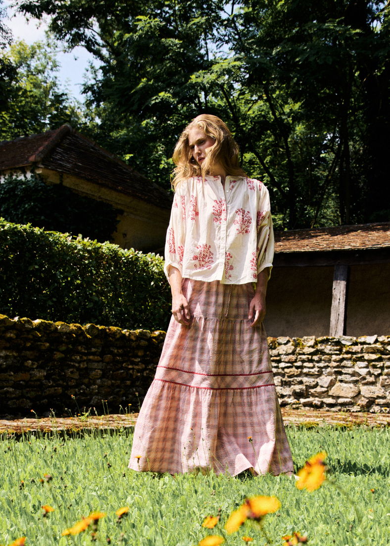 Maison Anana Dicky Red Check Skirt