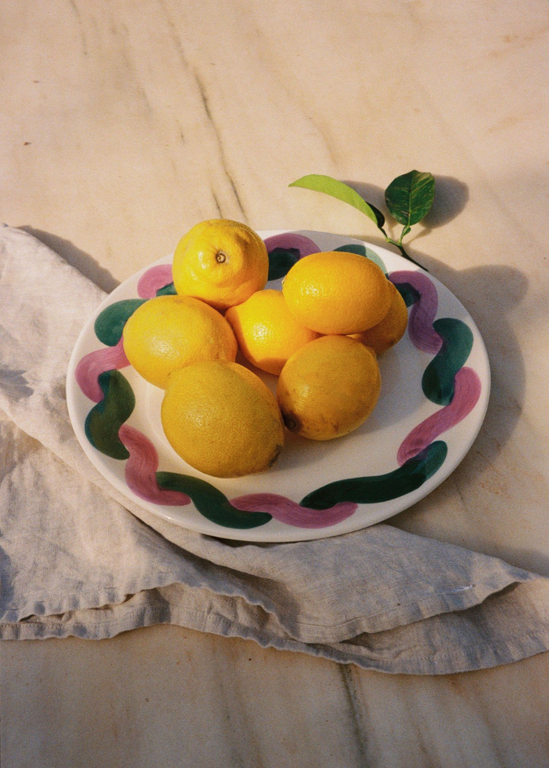 Onda Serving Plate in Lilac & Green