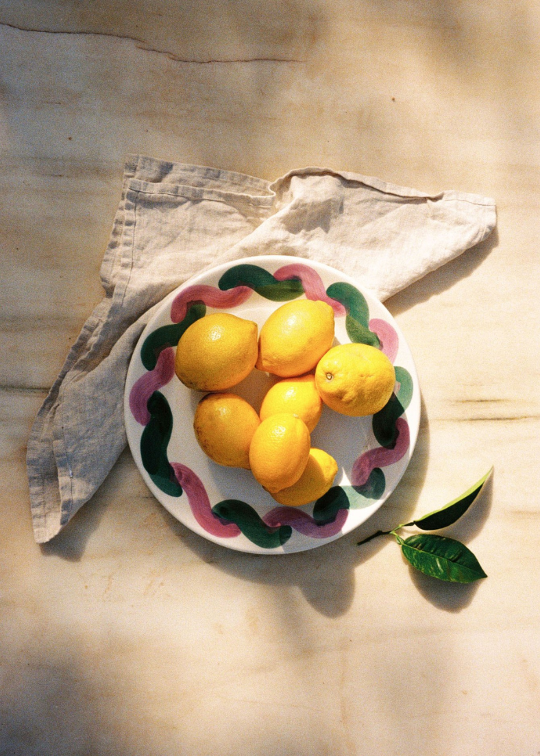 Onda Serving Plate in Lilac & Green