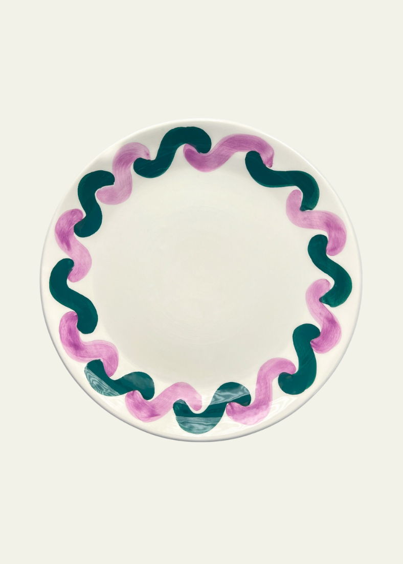 Onda Serving Plate in Lilac & Green